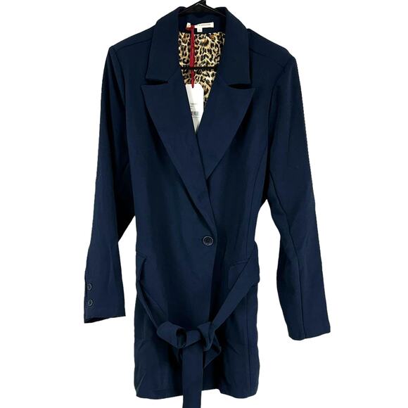 Standards & Practices NWT Crepe Gina Solid Wrap Blazer Navy Women's Size 1X - Picture 1 of 9